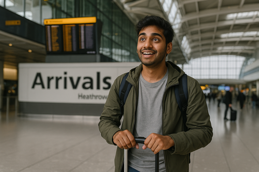 an indian international student arrived in the london heathrow airport