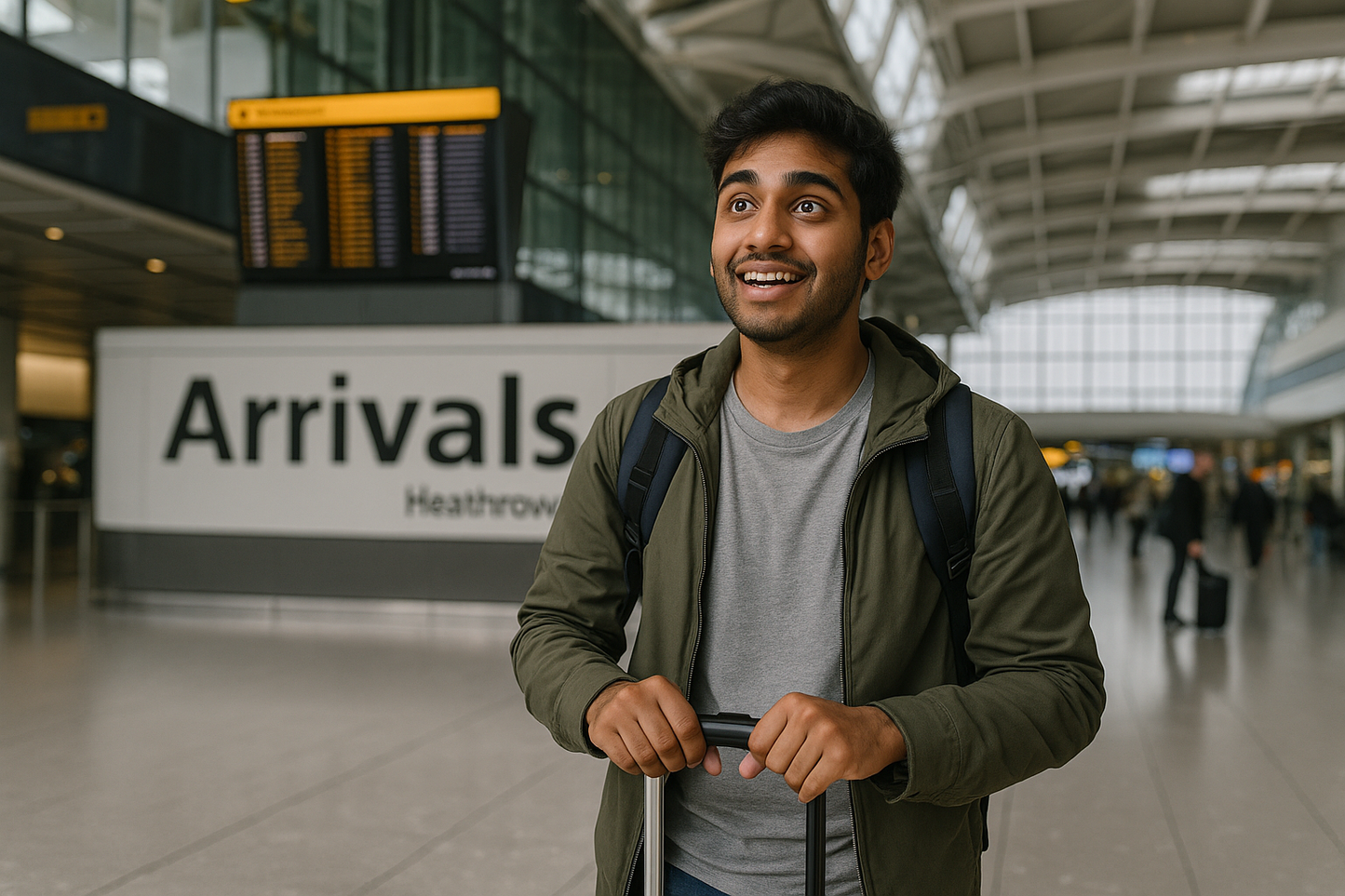 an indian international student arrived in the london heathrow airport 